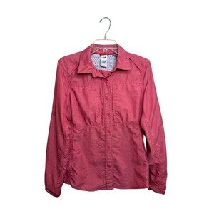 The North Face Medium Pink Lightweight Hiking Trail Button Up Shirt UPF‎ Outdoor